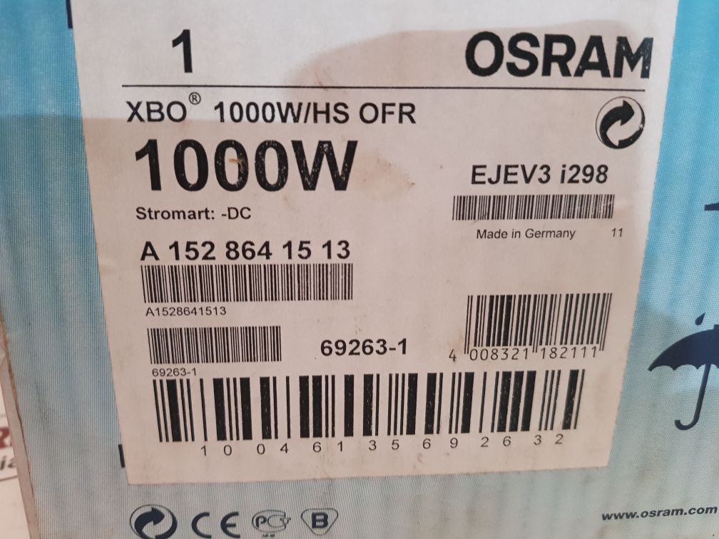 Osram Xbo 1000W/Hs Ofr Display/Optic Lamp