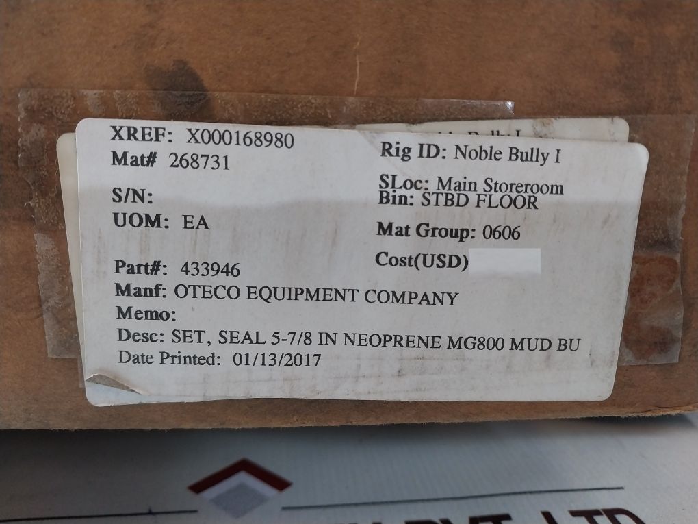 Oteco 433946 5-7/8 In Neoprene Mg800 Mud Bu Seal Set