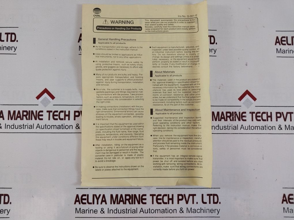 Oval Vxw1040-n51L-1016A Delta Flowmeter