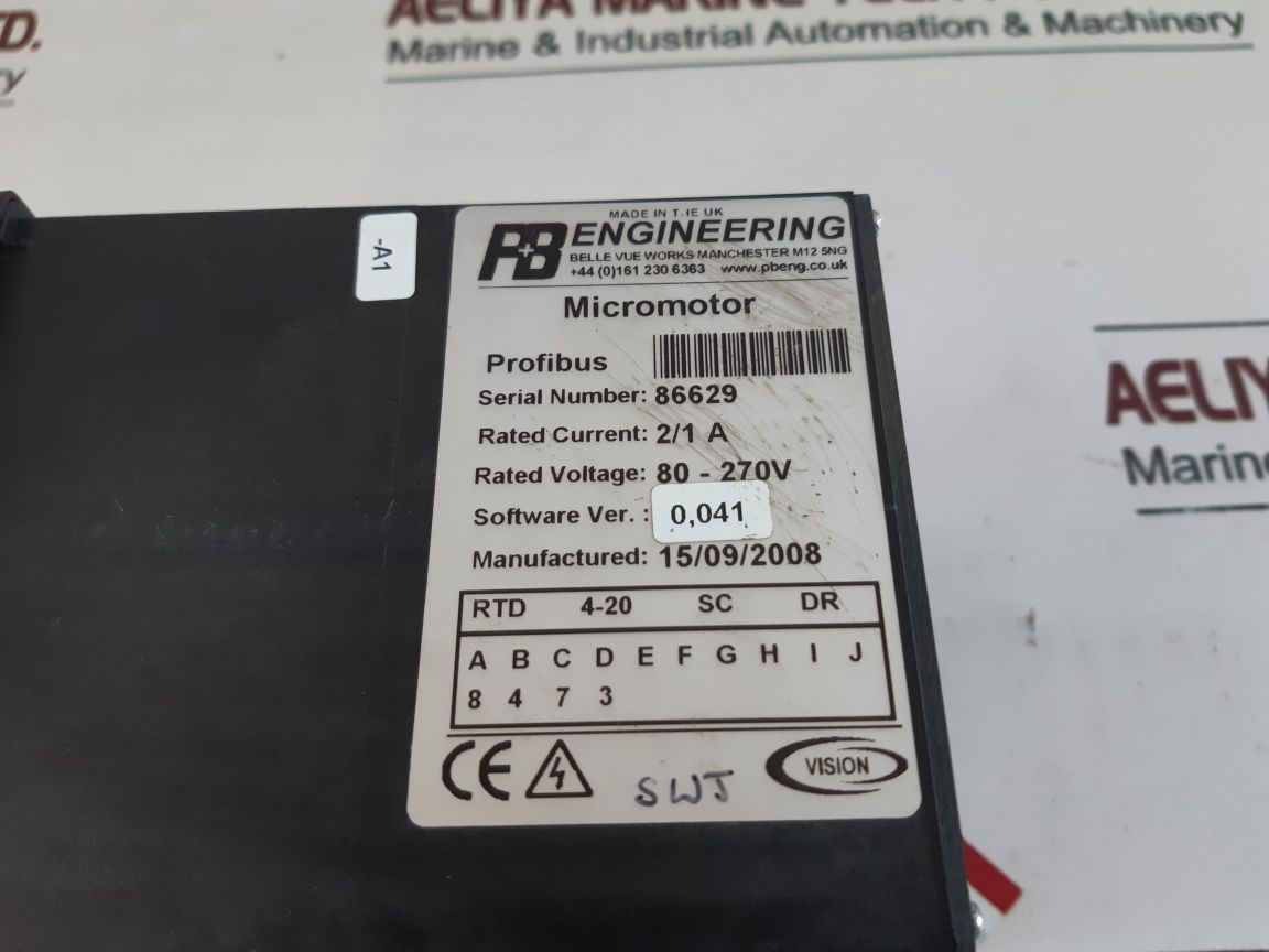 P&B Protection Relays Vision Micromotor 2/1A Ver: 0,041