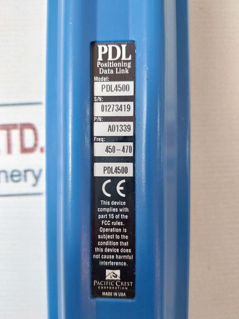 Pacific Crest Pdl4500 Positioning Data Link 450-470 Mhz Radio Modem A01339
