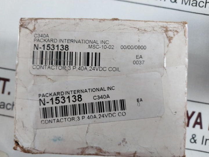 Packard C340A Magnetic Contactor 3 Poles 24 Vac