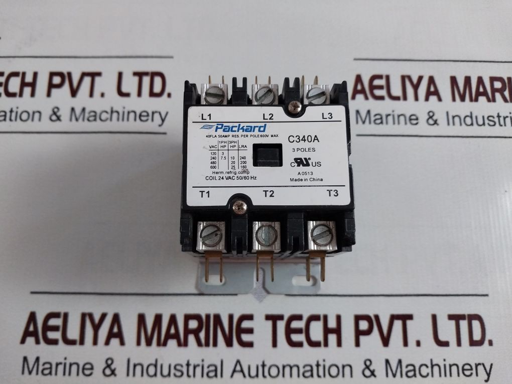 Packard C340A Magnetic Contactor 3 Poles 24 Vac