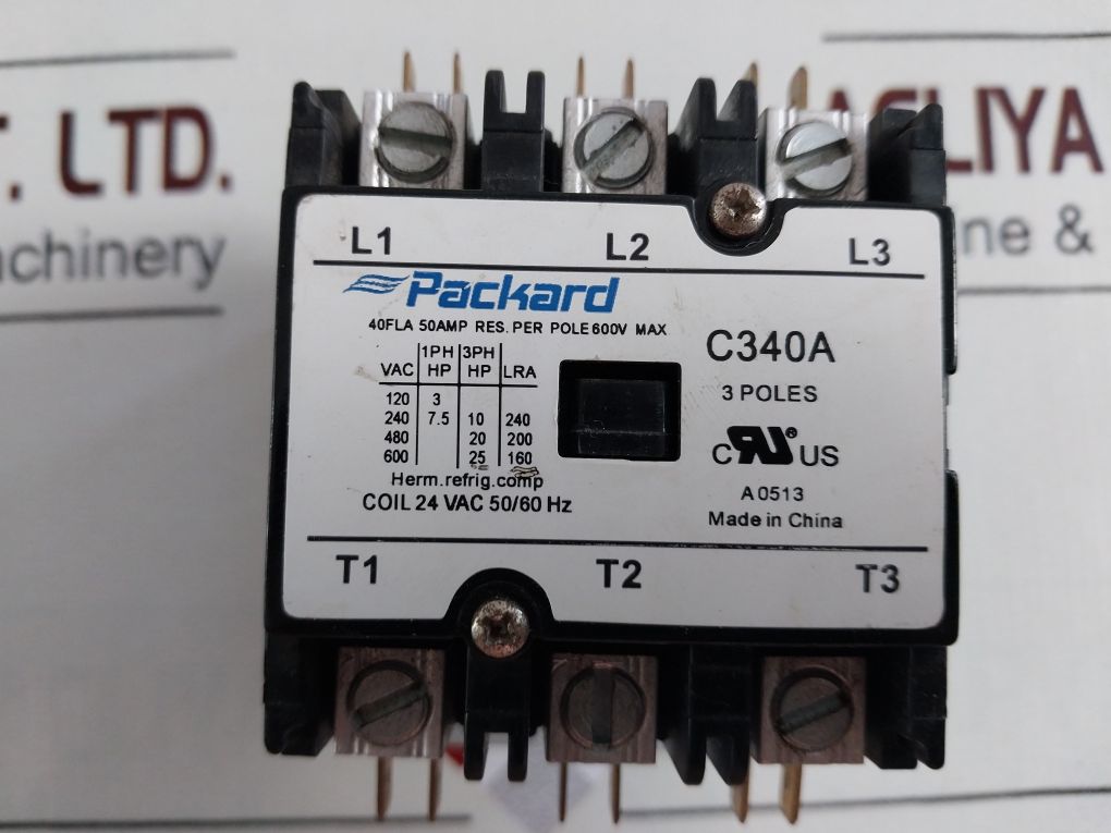 Packard C340A Magnetic Contactor 3 Poles 24 Vac