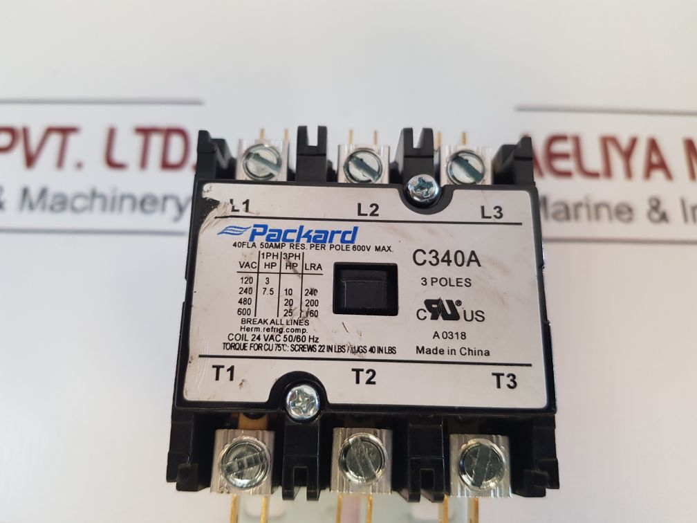Packard C340A 3-poles Magnetic Contactor
