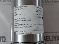 Paine Electronics 214-60-160-01 Pressure Transmitter 0354002 Rev.Ab 0-6,000 Psid