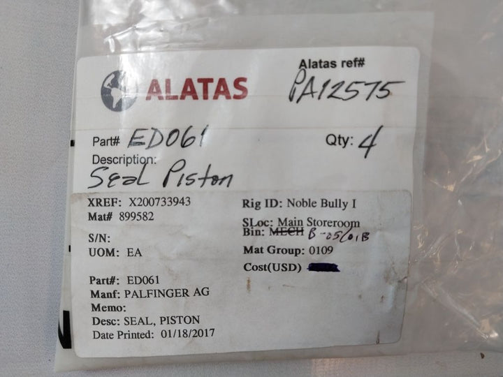 Palfinger Ed061 Piston Seal Kit