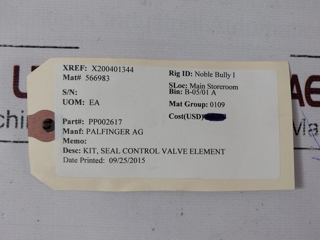 Palfinger Pp002617 Control Valve Element Seal Kit