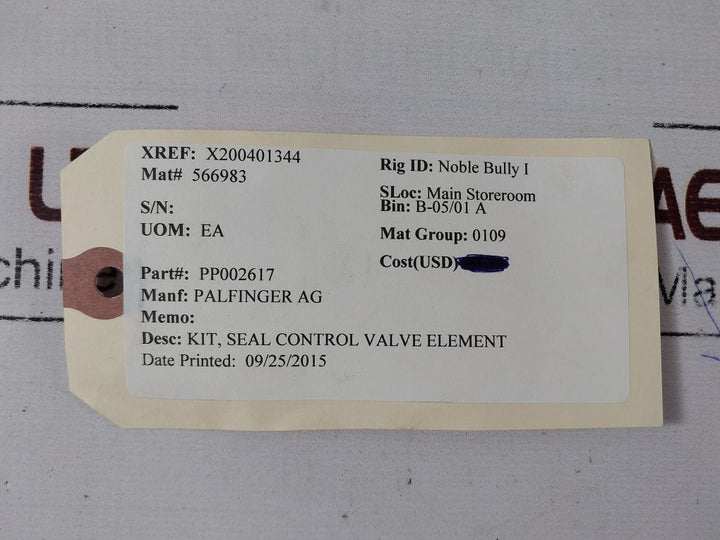 Palfinger Pp002617 Control Valve Element Seal Kit