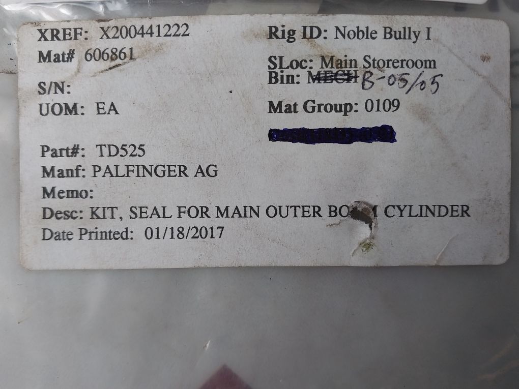Palfinger Td525B Seal Kit Td525