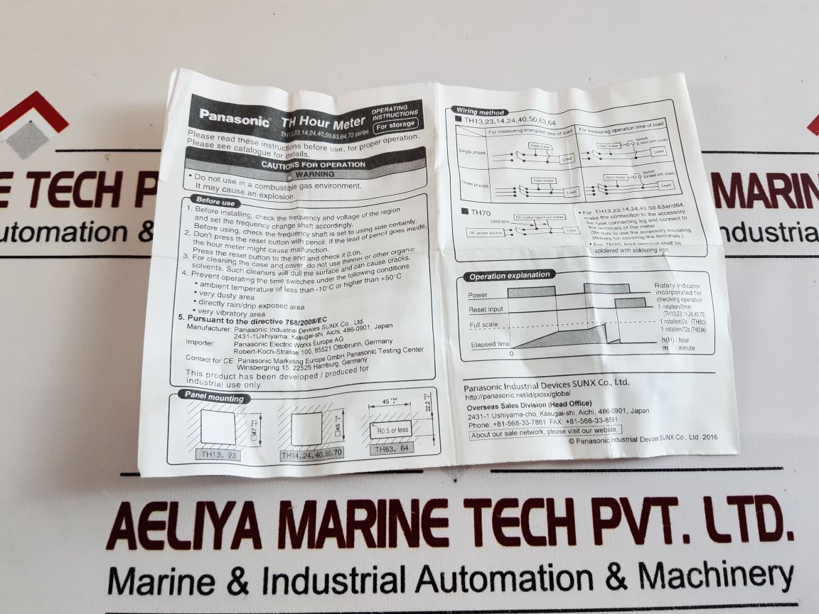 Panasonic Th246S Hour Meter