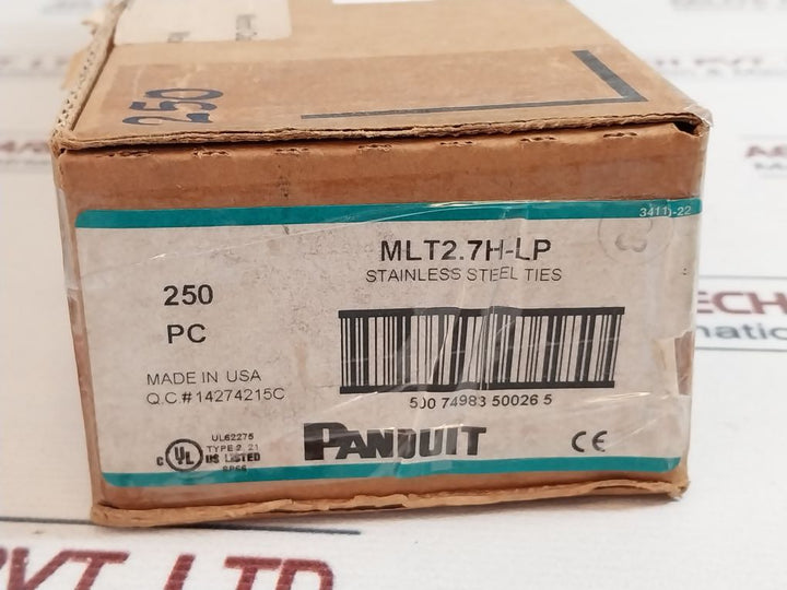 Box Of 50X Panduit Mlt2.7H-lp Stainless Steel Cable Tie