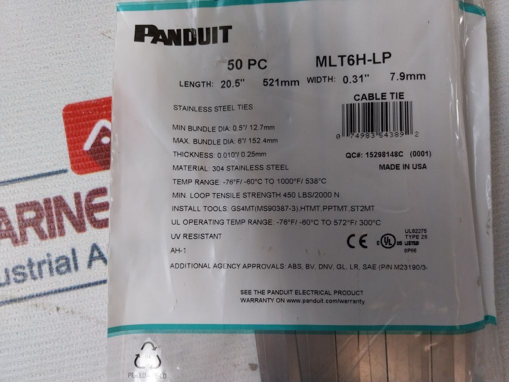 Panduit Mlt6H-lp Cable Tie 20.5