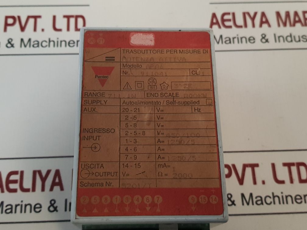 Pantec 911041 Transducer For Active Power Measurements Apa6