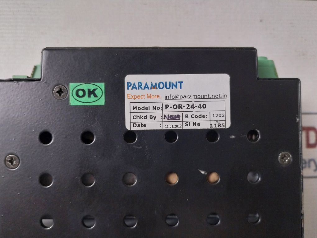Paramount P-or-24-40 Or-ing Diode Unit 24V Dc