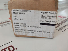 Parker 400302 Pressure Gauge 0-1000 Psi