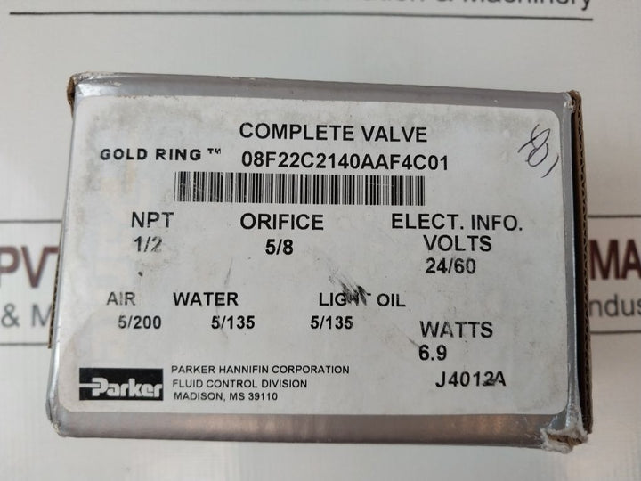Parker 08F22C2140Aaf4C01 Shutoff Solenoid Valve