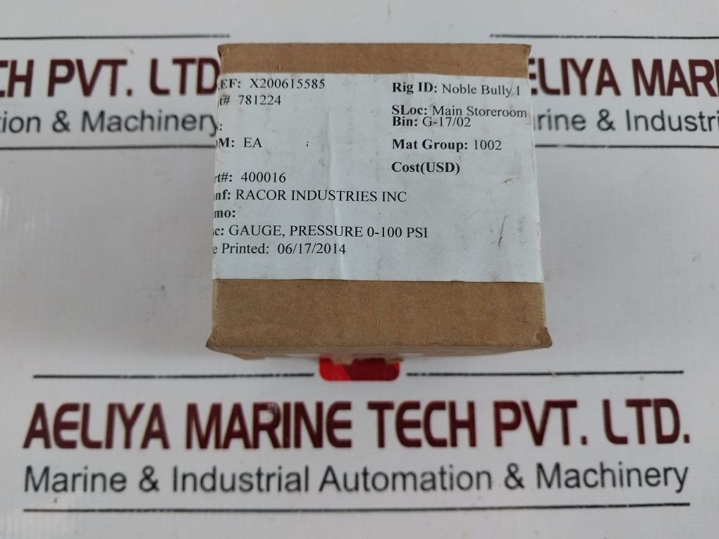 Parker 100Psi/Kpa Pressure Gauge 213.53 2.5”