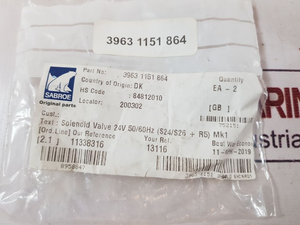 Parker 133f5408 solenoid valve