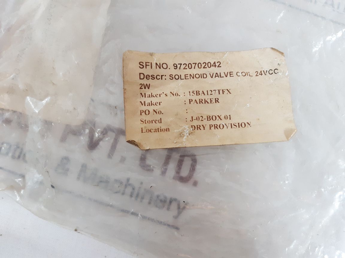 Parker 15Ba127Tfx Solenoid Valve Coil 24Vcc 2W