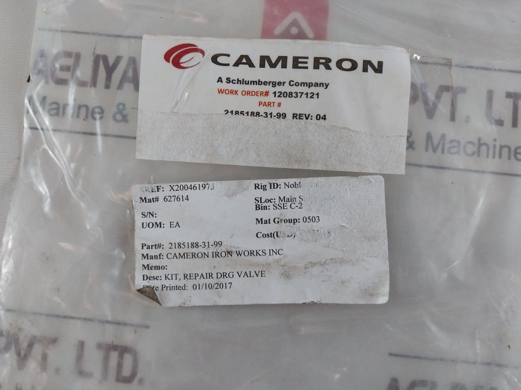 Cameron Iron 2185188-31-99 Drg Valve Repair Kit