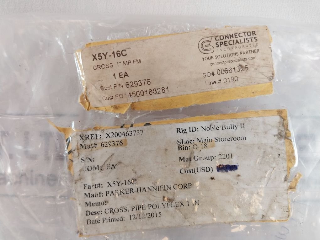 Parker X5Y-16C Two Way Valve A12909