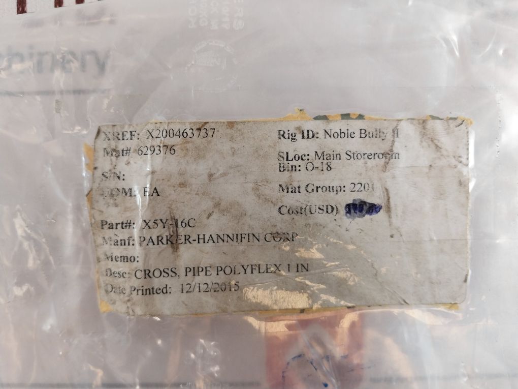 Parker X5Y-16C Two Way Valve A12909