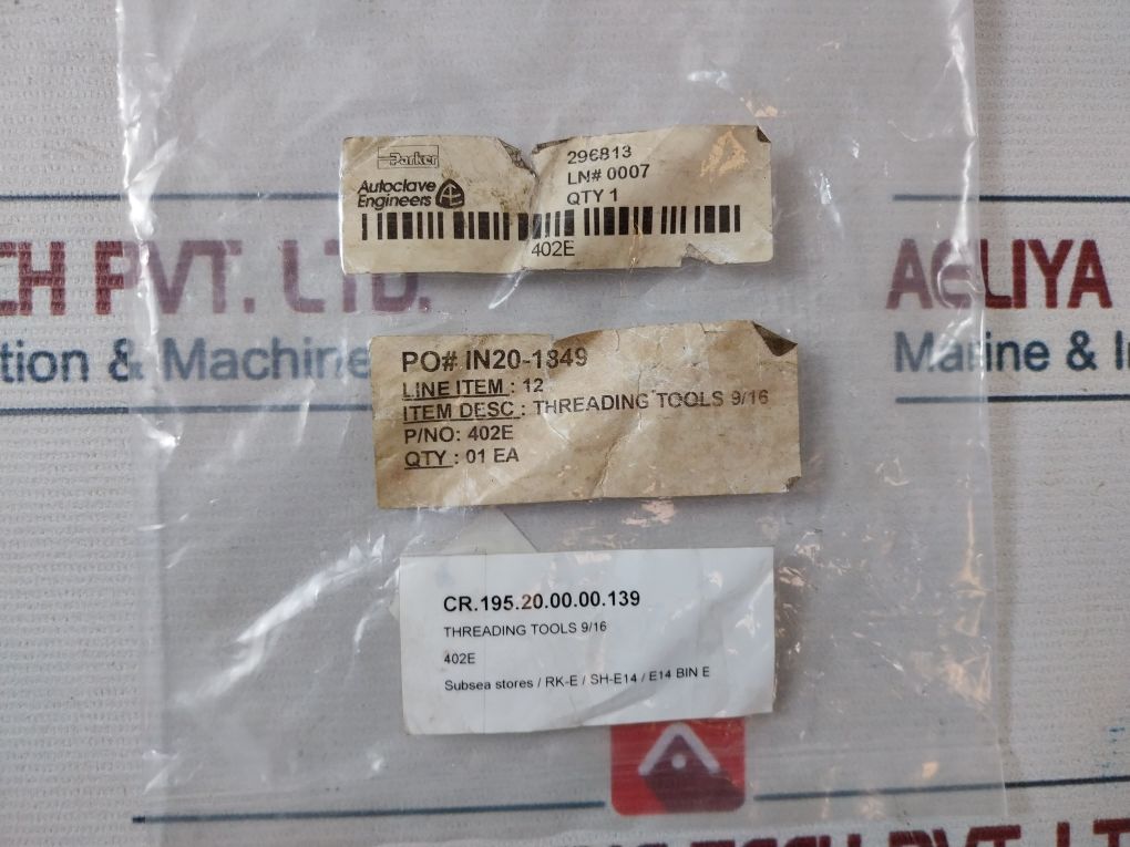 Parker 402E Threading Tools 9/16