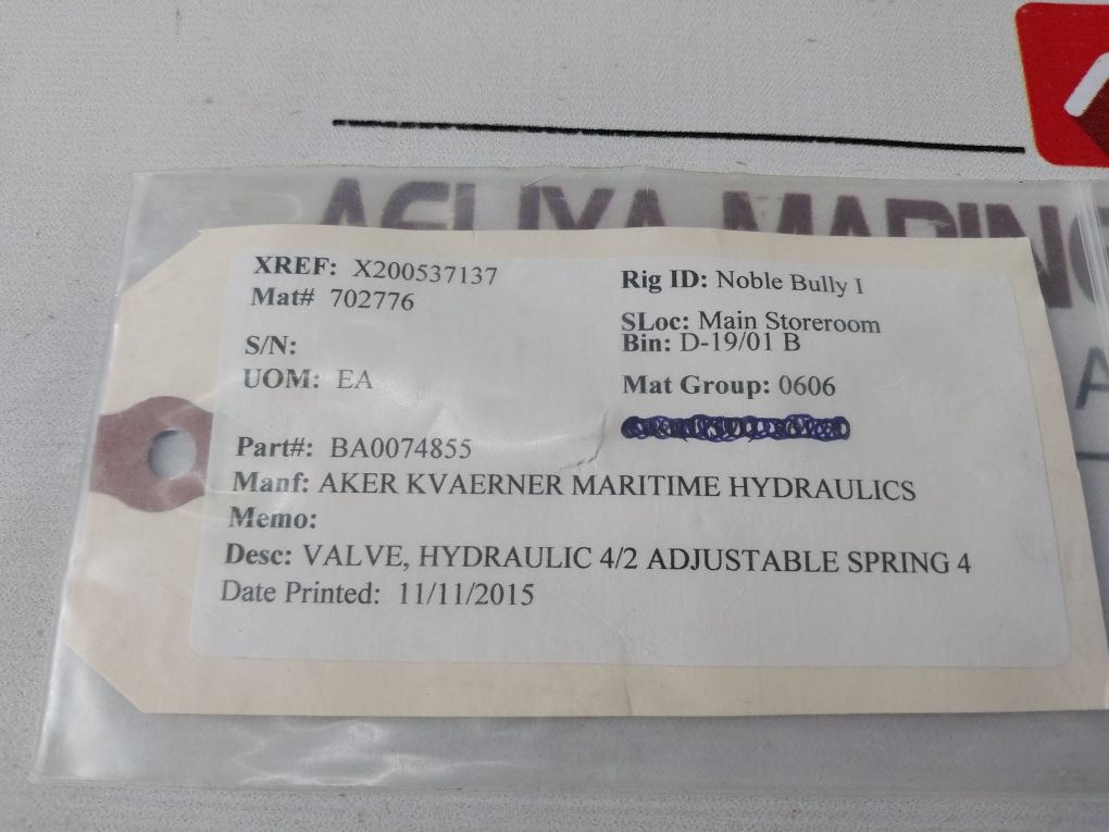 Parker D1Vp020Bn90Xg057/10-40 Bar/X-ex Direction Control Valve