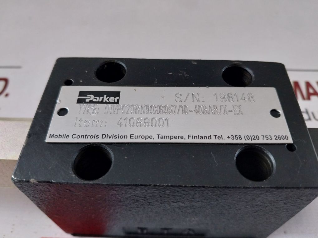 Parker D1Vp020Bn90Xg057/10-40 Bar/X-ex Direction Control Valve