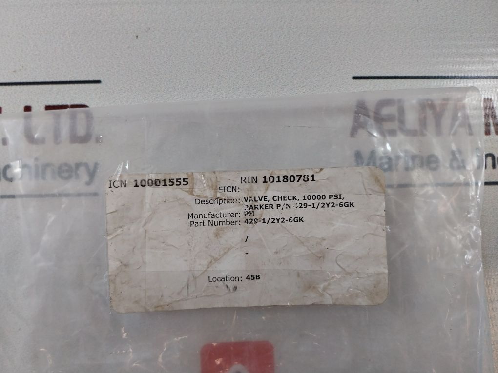 Parker 429-1/2Y2-6 Hydraulic Check Valve 10000 Psi