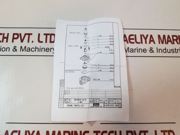 Parker 481203.080 Spare Repair Kit For Solenoid Valve