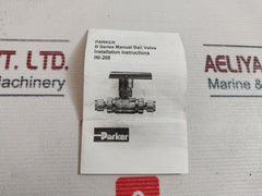 Parker 4F-b6Xj2-bp 3-way Ball Valve 1/4" Female Bsp