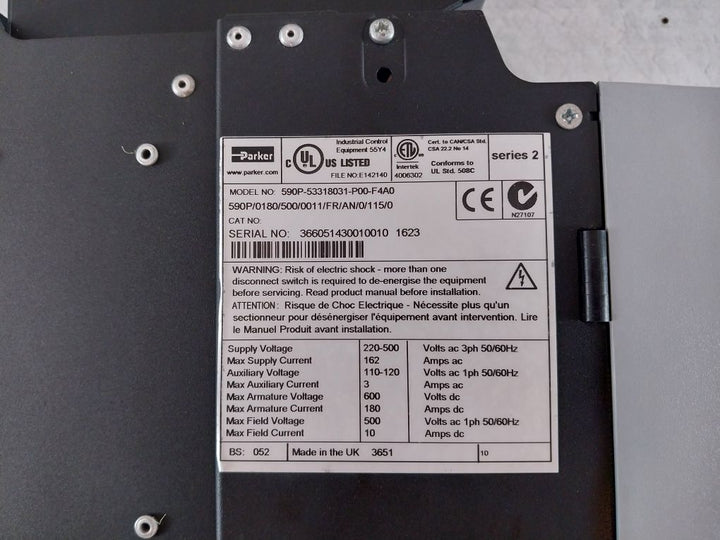 Parker 590P-53318031-p00-f4A0 Series 2 Ac To Dc Converter