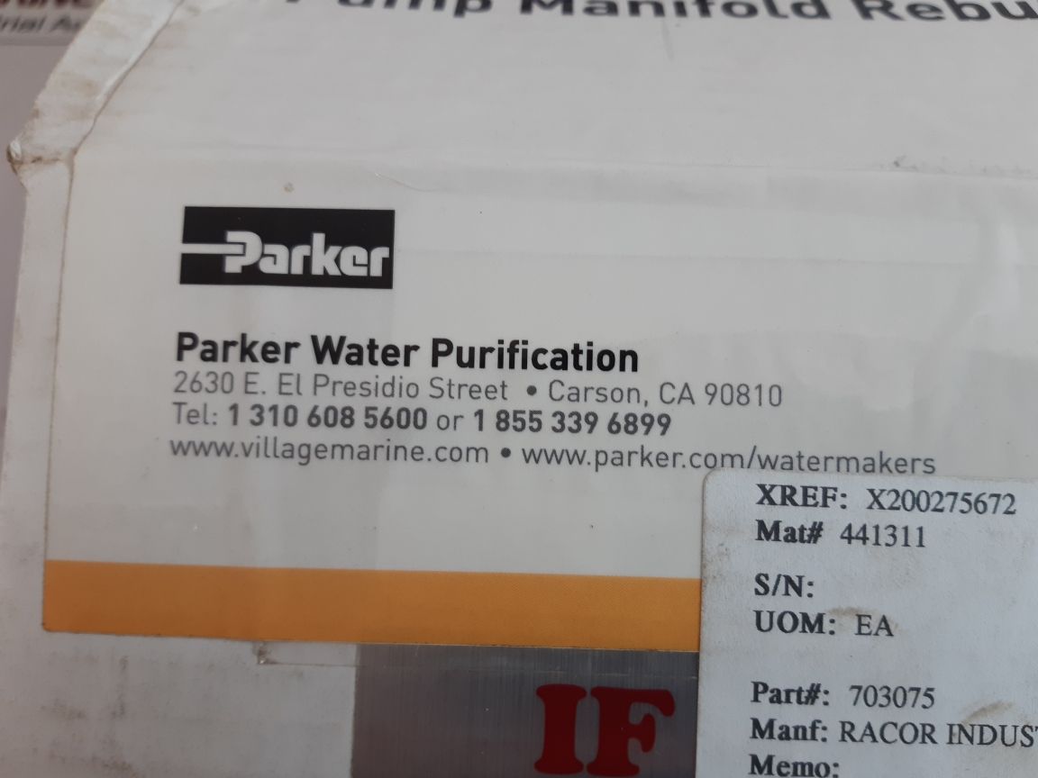 Parker 703075 Fluid End Pump Kit