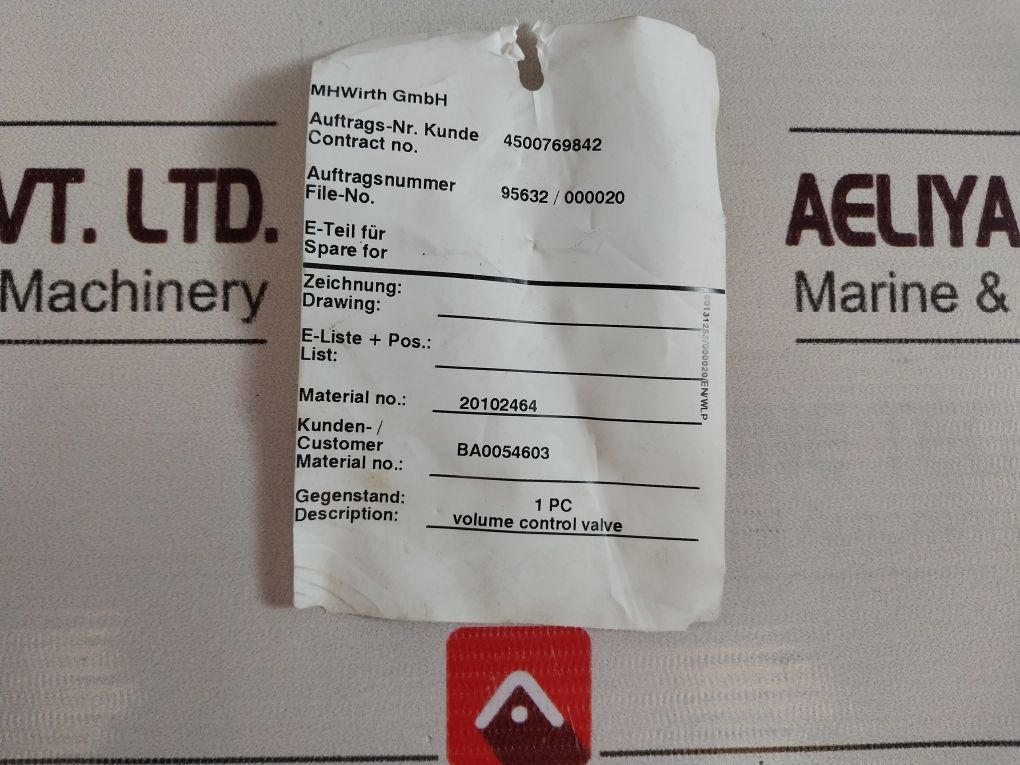 Parker 9Pc M600S -20Ch Press/Comp Flow Control Valve