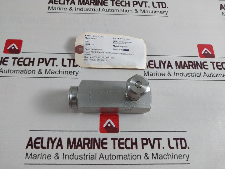 Parker 9Pc M600Ss -20Ke Flow Control Valve 3000Psi 6Gpm
