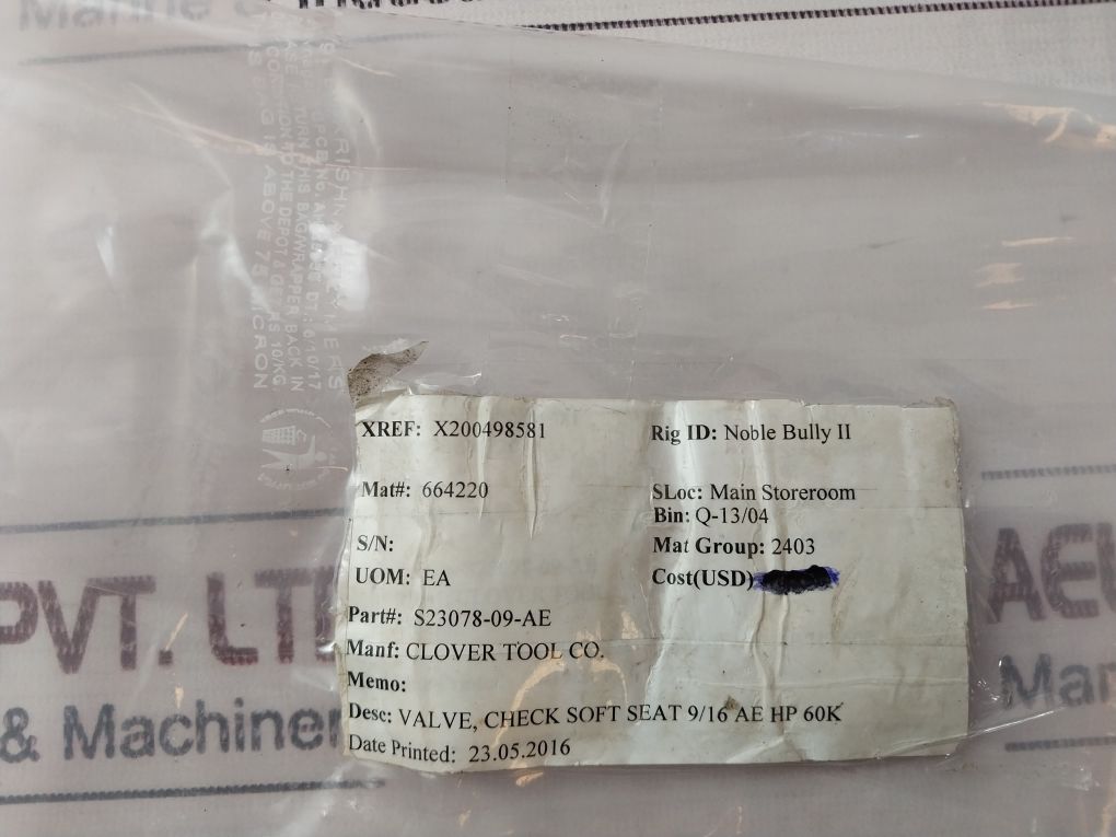 Parker Autoclave Cko9900 High Pressure O-ring Check Valves