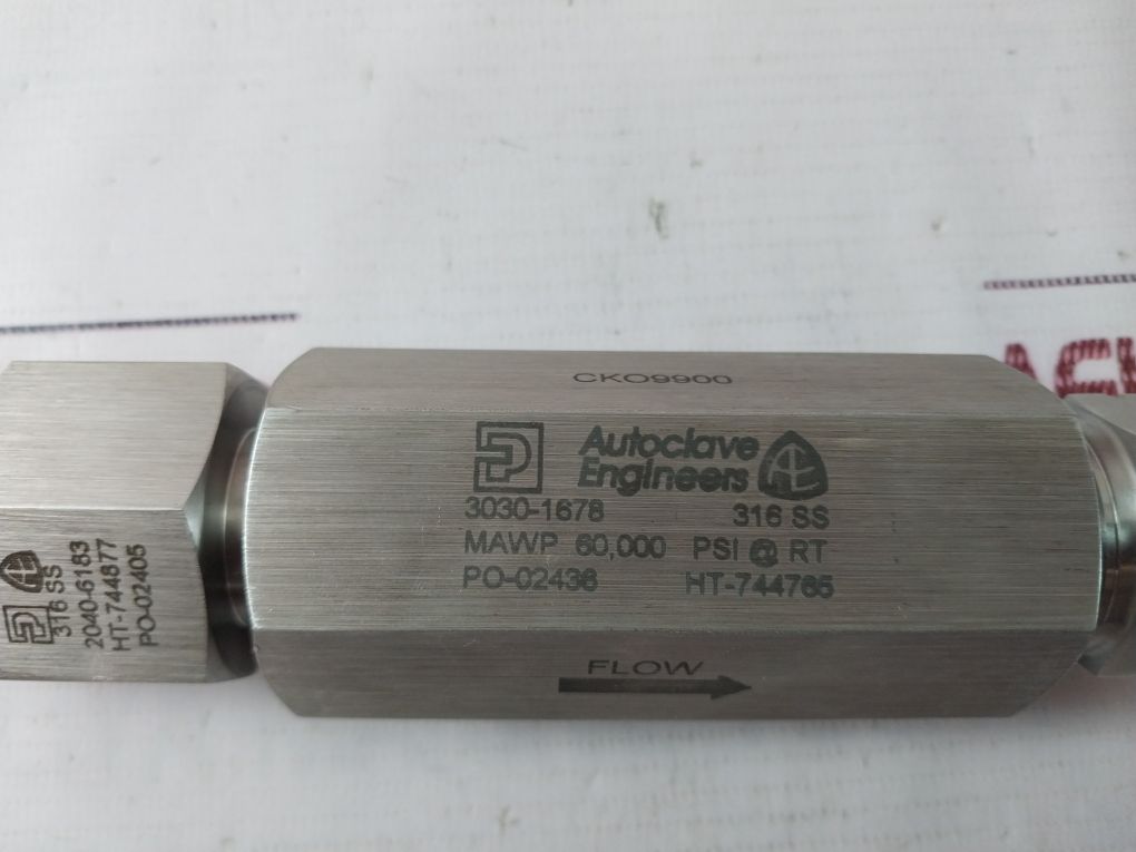 Parker Autoclave Cko9900 High Pressure O-ring Check Valves