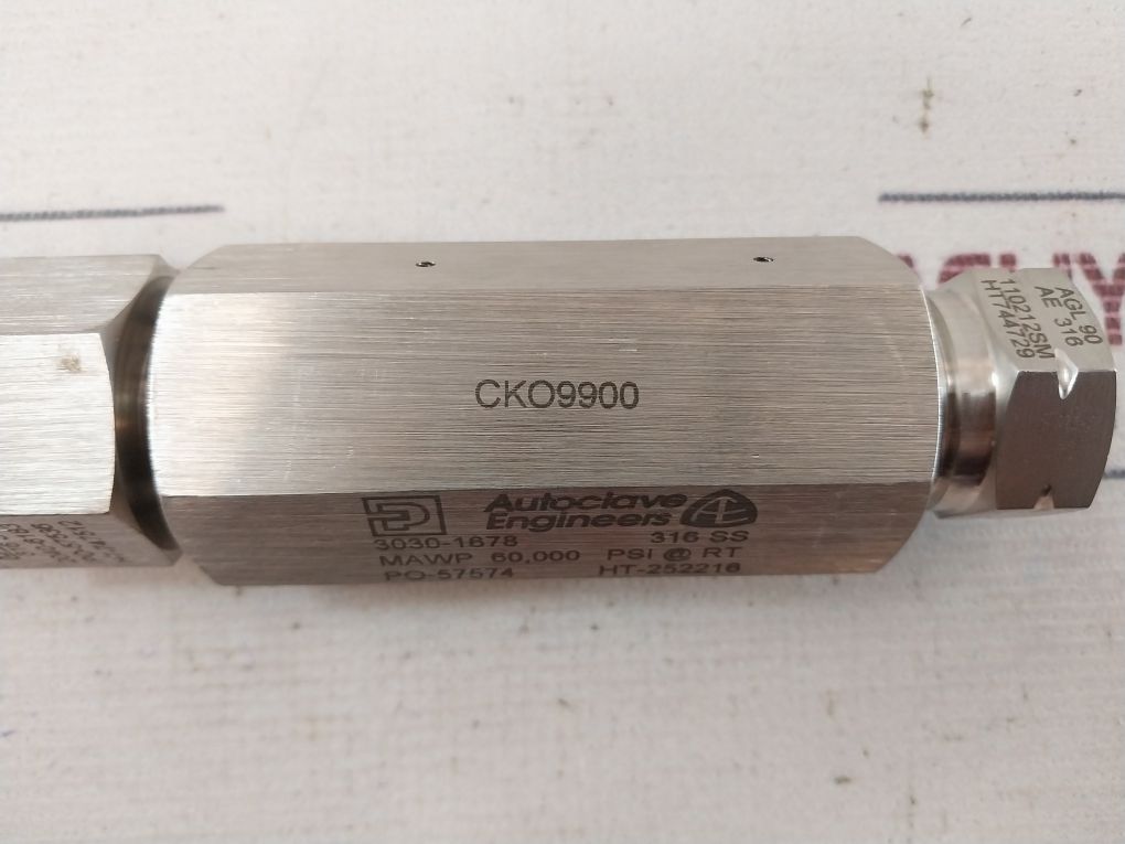 Parker Autoclave Cko9900 High Pressure O-ring Check Valve