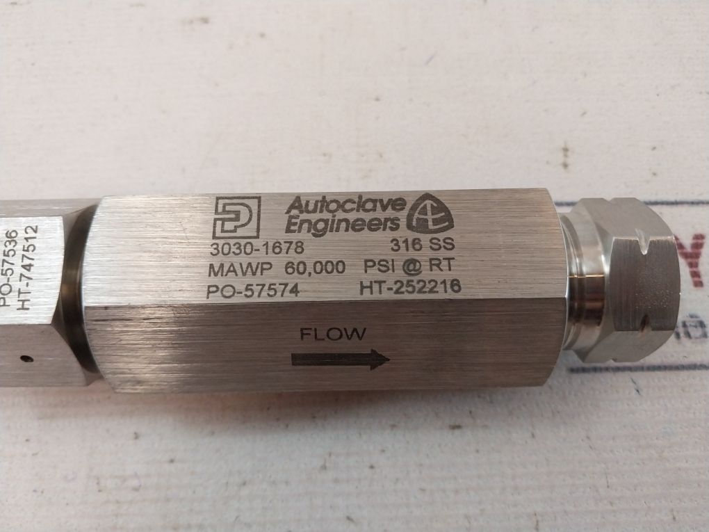 Parker Autoclave Cko9900 High Pressure O-ring Check Valve