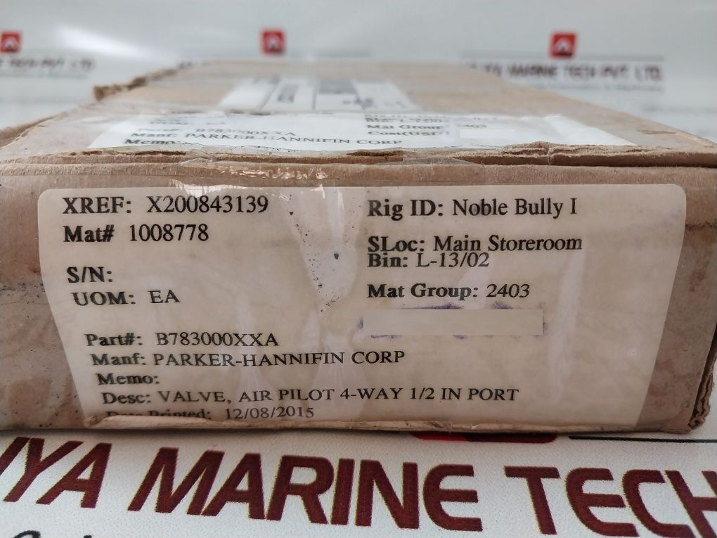 Parker B783000Xxa Air Pilot Valve 4-way 1/2 In Port