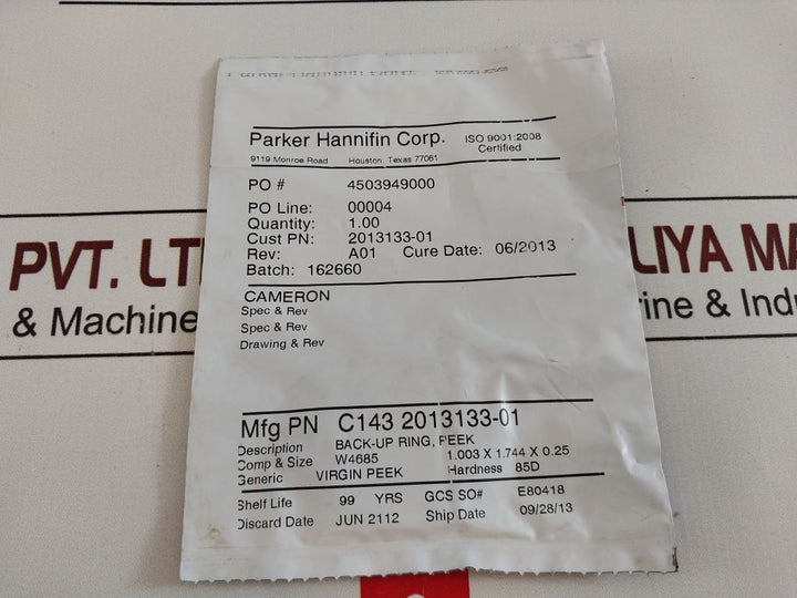 Lot Of 12X Parker C143 2013133-01 Hydraulic Gate Valve Back-up Ring