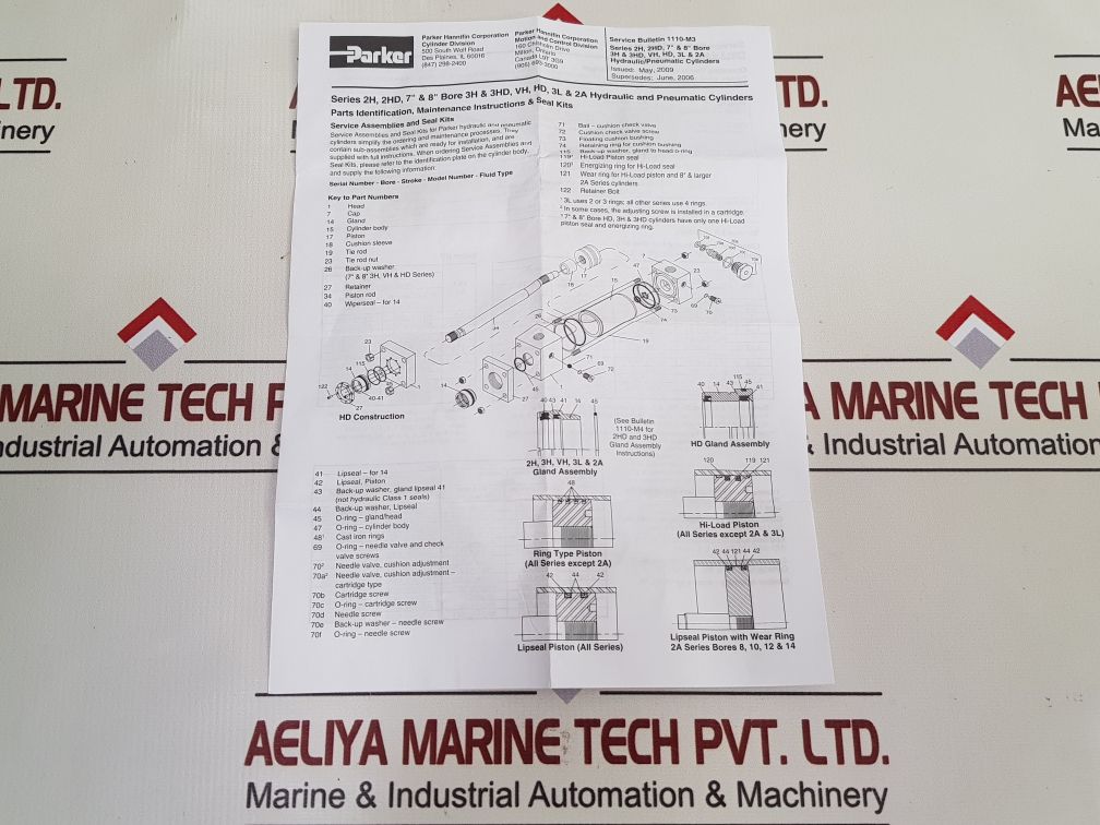 Parker Cb252Hl001 Cylinder Body Seal Kit