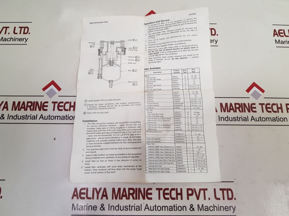 Parker Watts F602-08Wjr Air Filter