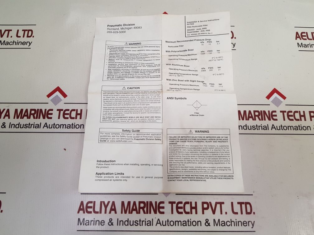 Parker Watts F602-08Wjr Air Filter