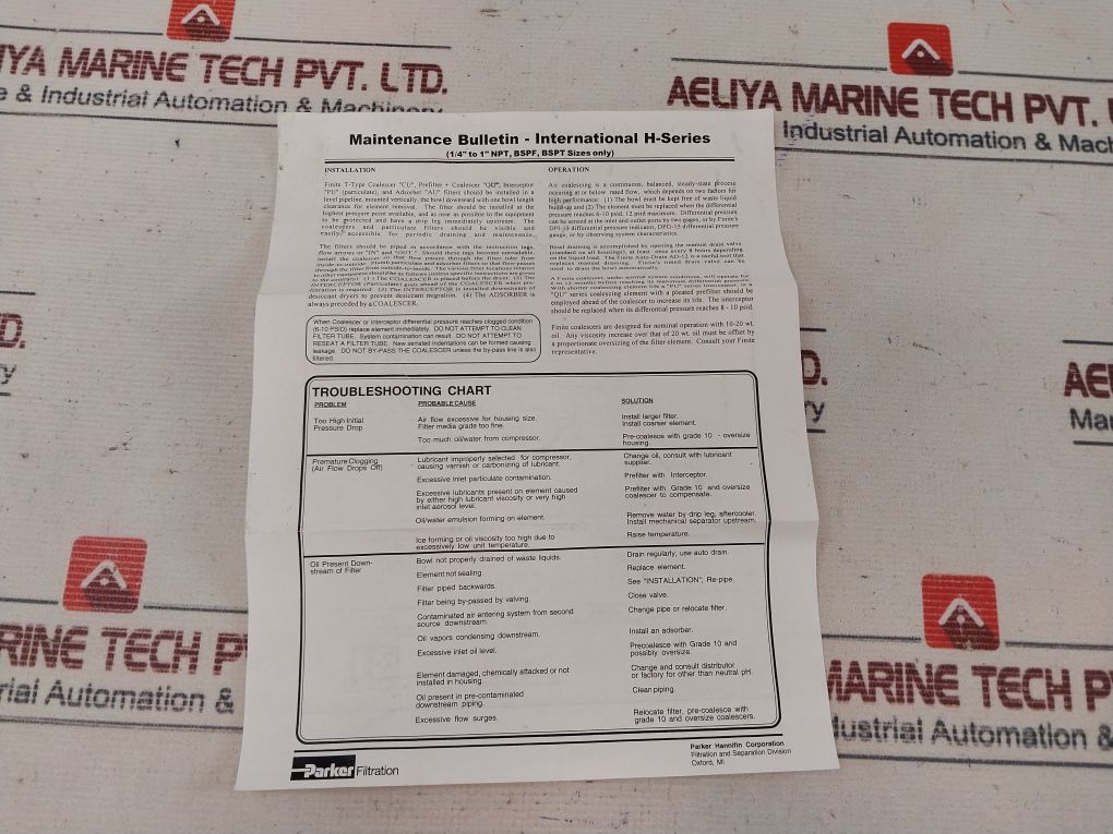 Parker Ht3S-6Cud Finite Filter H-series 17 Bar