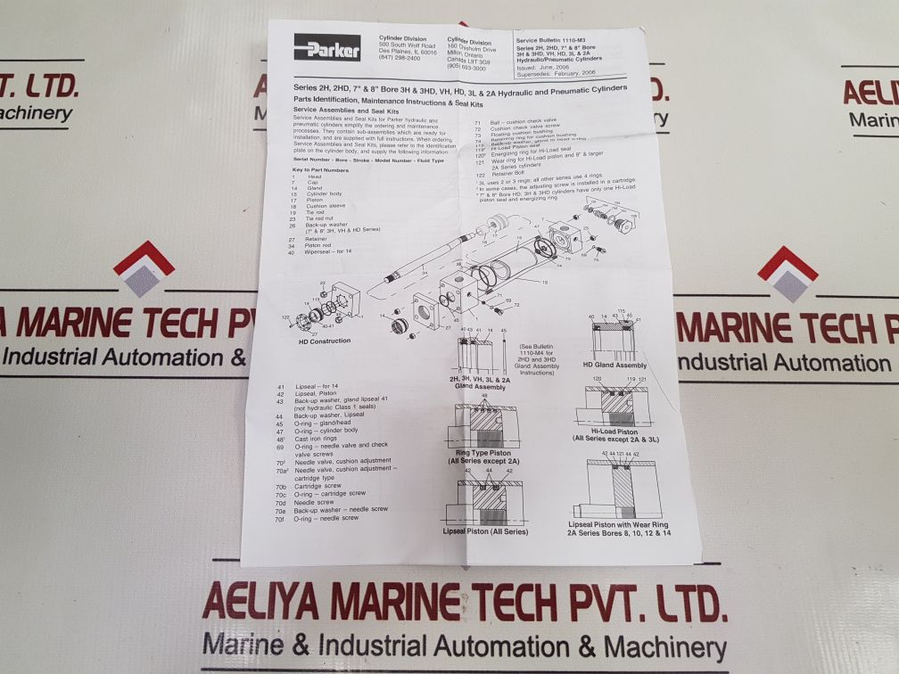 Parker Pk4002A001 Piston Seal Kit With Rg2Ahl0101 Cartridge Kit