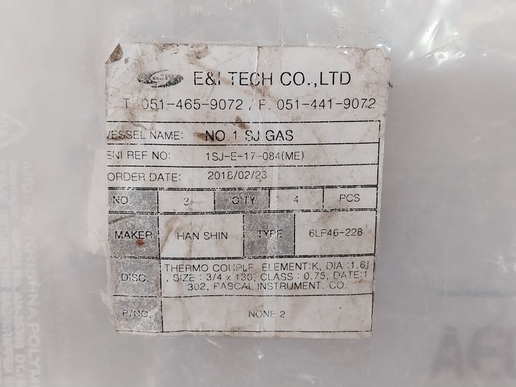 Pascal Mtc-d Thermo Couple Element K Class 0.75 6Lf46-228