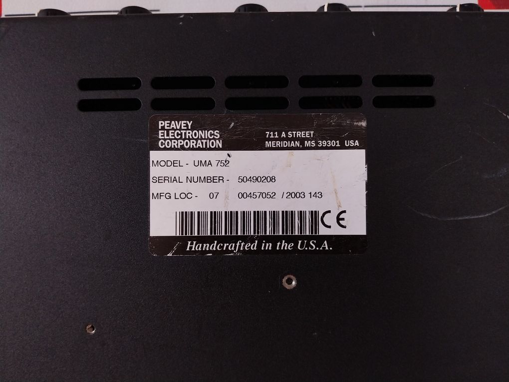 Peavey Uma 752 Integrated Modular Amplifier 230V~ 50/60Hz